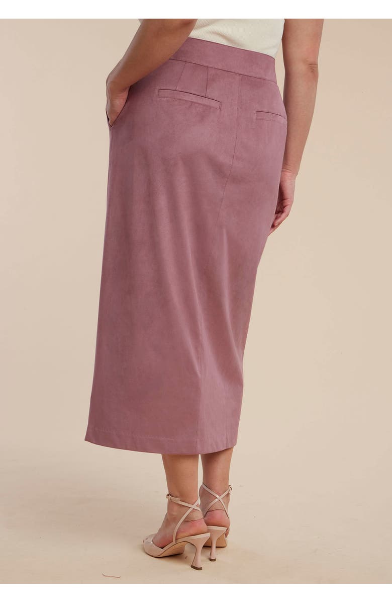 ELOQUII Faux Suede Midi Column Skirt, Alternate, color, 