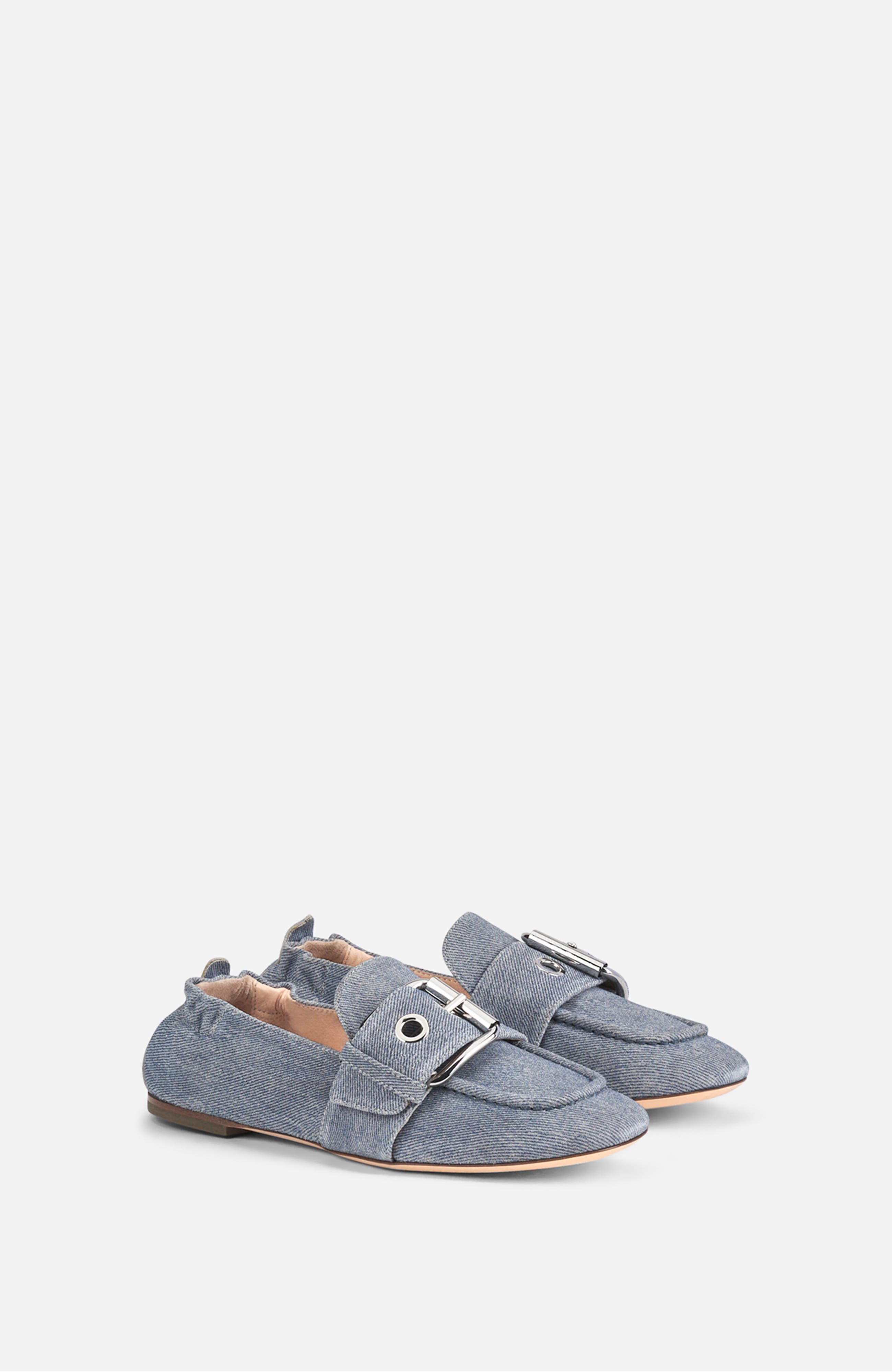 Maya Embellished Loafer, Alternate, color, Denim effect