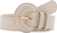 MANGO Oval Buckle Faux Leather Belt