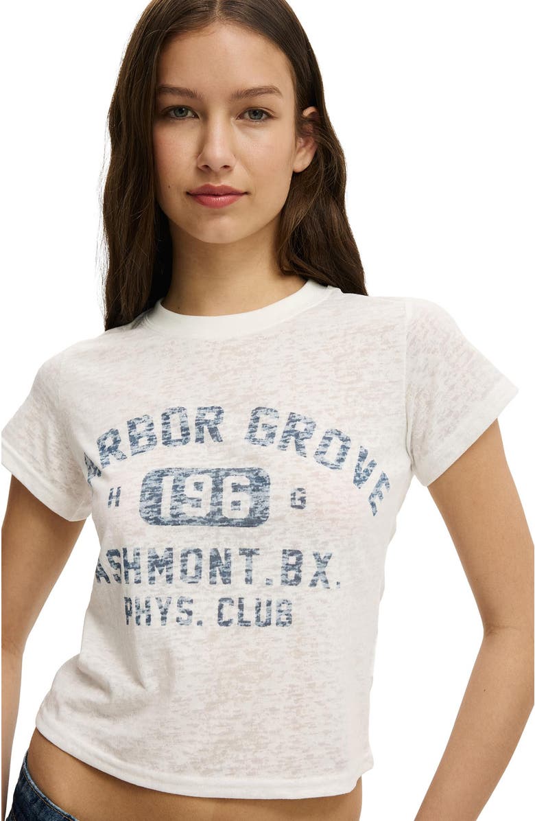 Cotton On Women's The Tiny Graphic Tee, Alternate, color, Harbor Grove  Vintage White