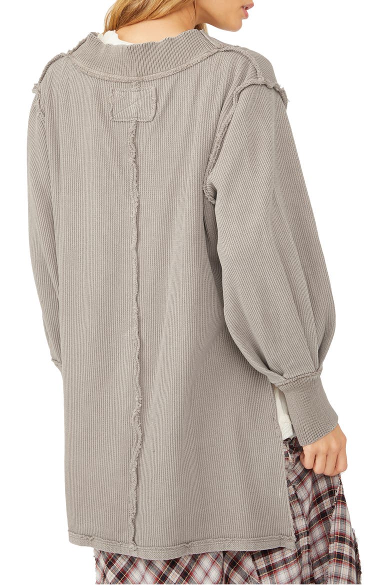 Asher Thermal Knit V-Neck Top, Alternate, color, STUDIO CLAY