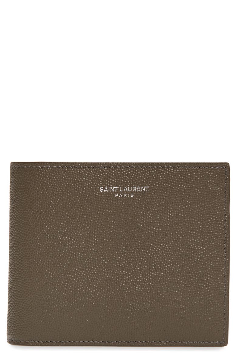 Saint Laurent Pebble Grain Leather Wallet, Main, color, 