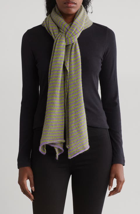Stripe Wool Blend Scarf