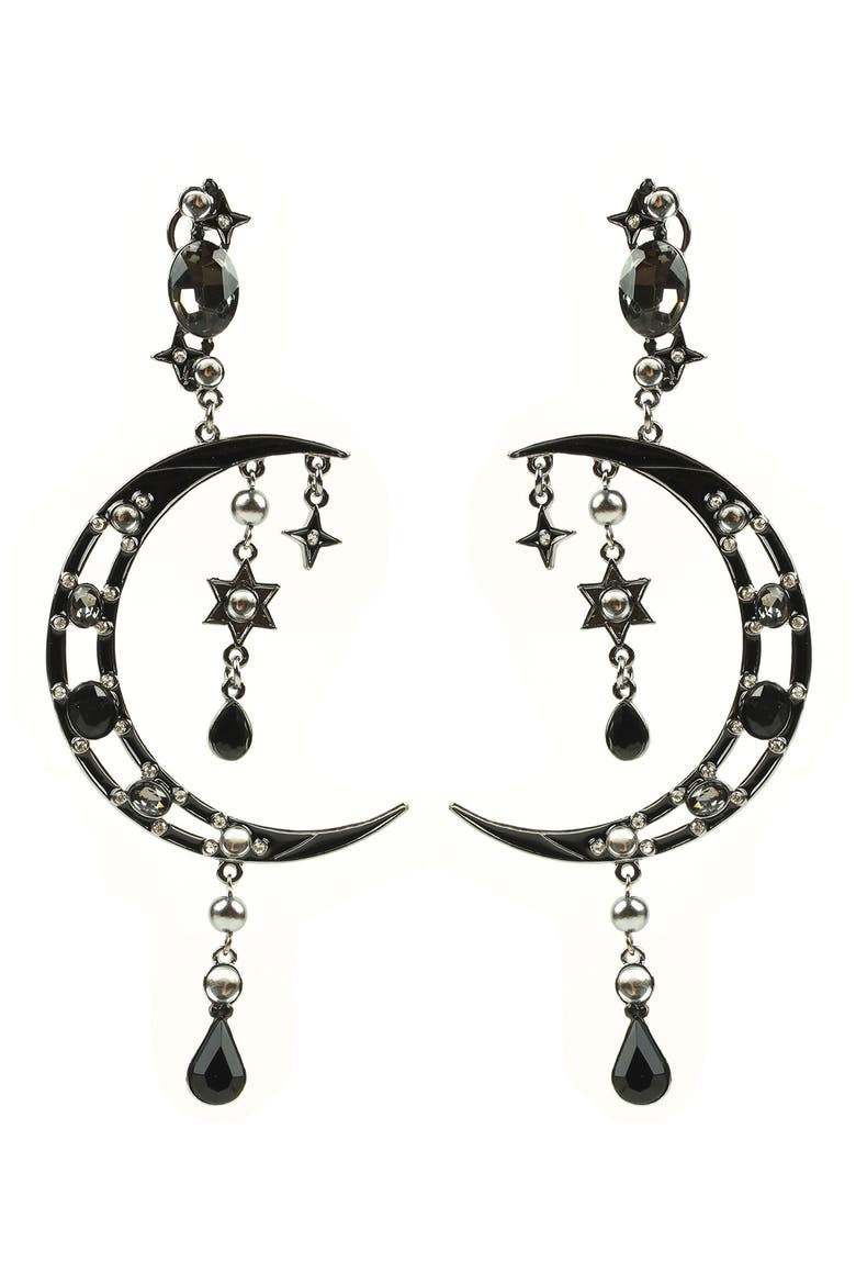 Midnight Statement Earrings, Main, color, BLACK
