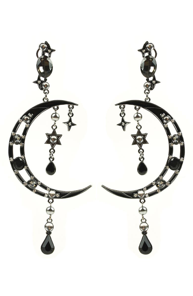 EYE CANDY LOS ANGELES Midnight Statement Earrings, Main, color, Black