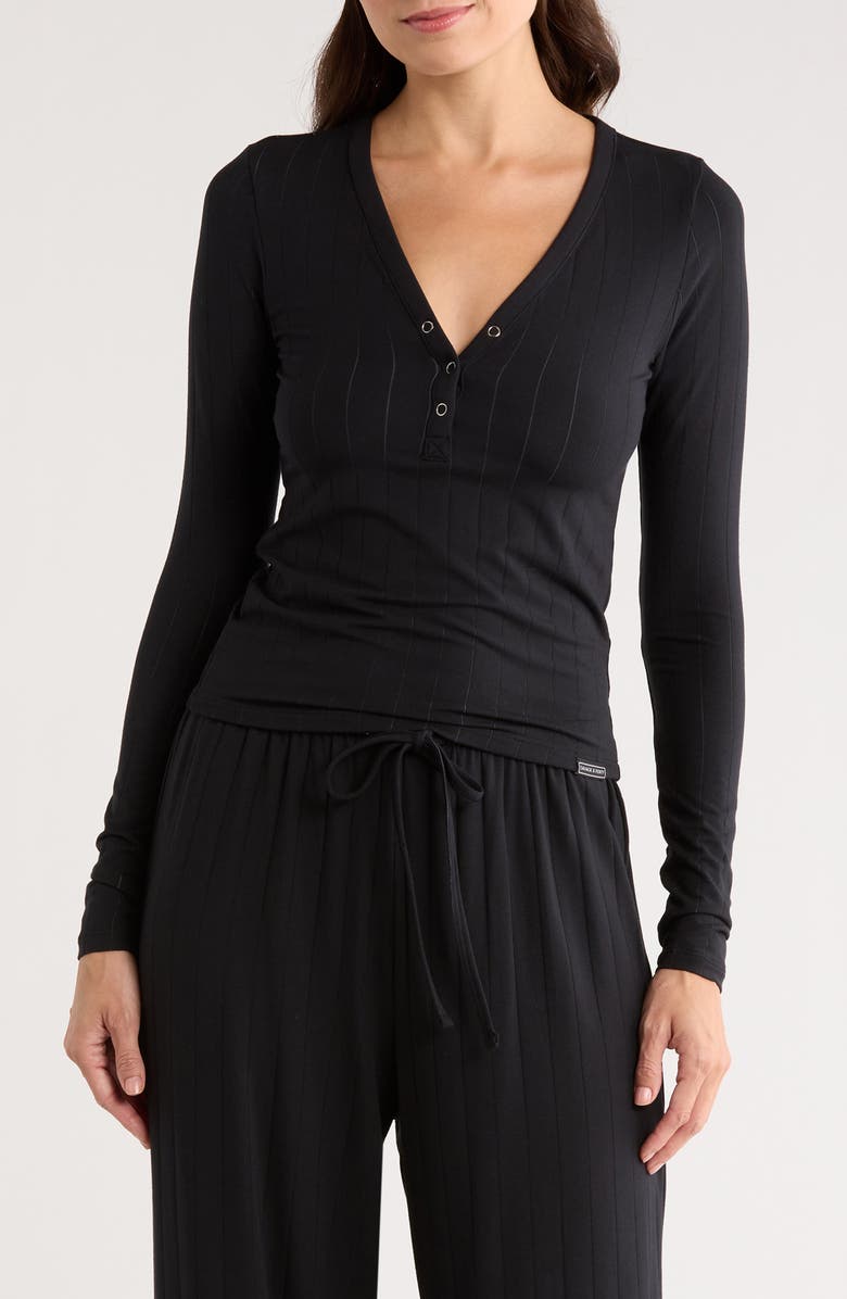 SAVAGE X FENTY Sleek Stitch Sleep Henley, Main, color, Oxford