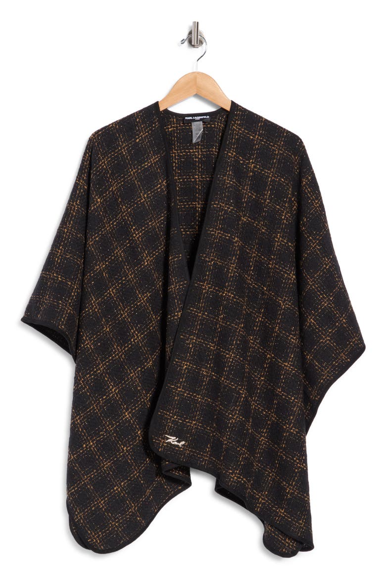 Tweed Shawl, Main, color, BLACK