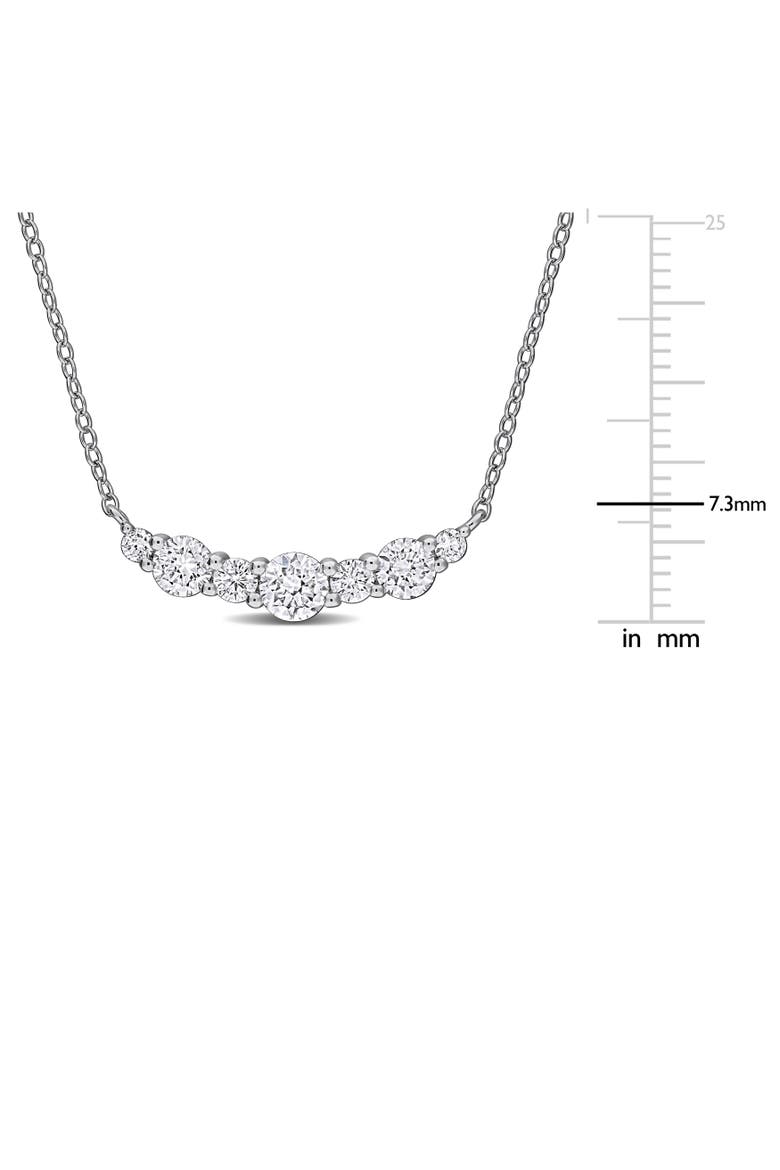 Lab-Grown Diamond Curved Bar Necklace, Alternate, color, Sterling Silver