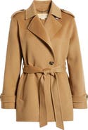 Michael Kors Double Face Wool Blend Crop Trench Coat