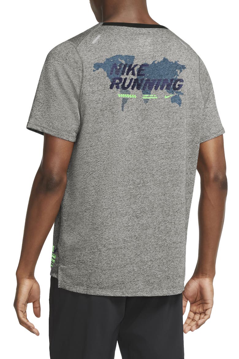Dri-FIT Rise 365 Future Fast Running T-Shirt, Alternate, color, GREY HEATHER/ SILVER