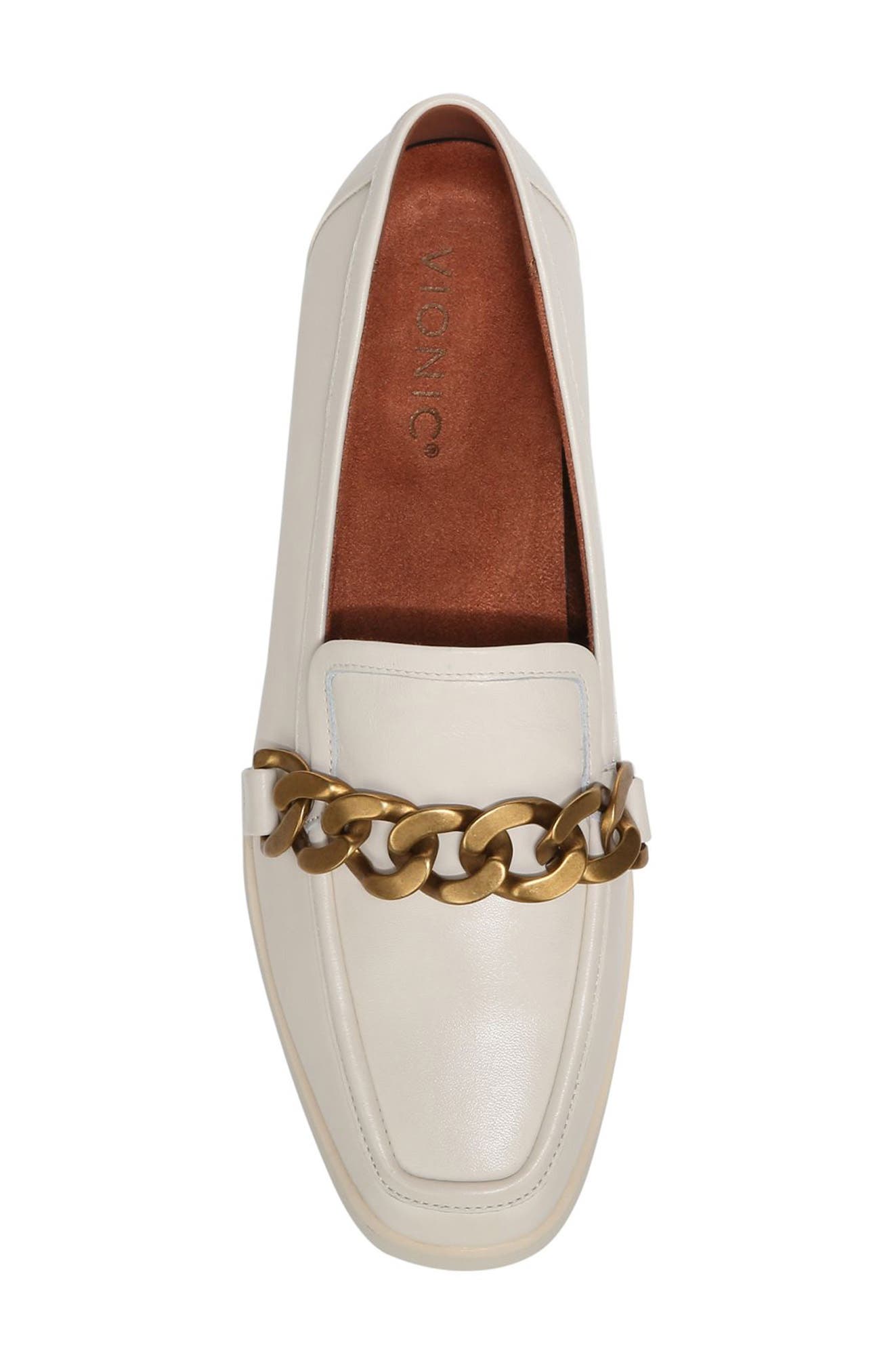 Mizelle Curb Chain Loafer, Alternate, color, CREAM LEATHER