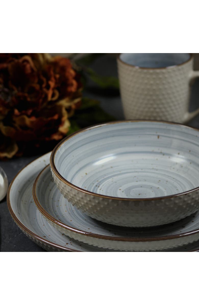 Elama Mellow 16-Piece Dinnerware Set, Alternate, color, Blue