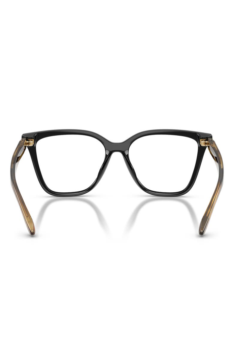 Emporio Armani 52mm Cat Eye Optical Glasses, Alternate, color, Shiny Black / Brown / Clear