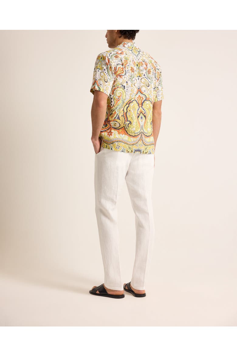 Maitan Linen Relaxed Fit Linen Fairground Shirt, Alternate, color, Multi/Vermillion