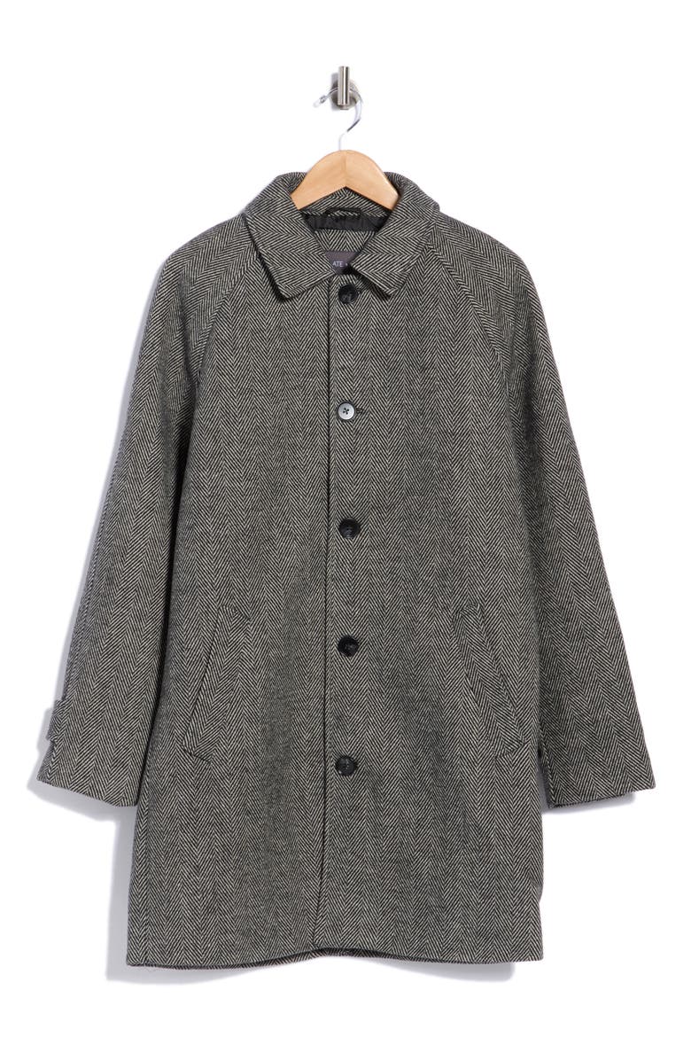 Raglan Overcoat, Main, color, GREY HERRINGBONE
