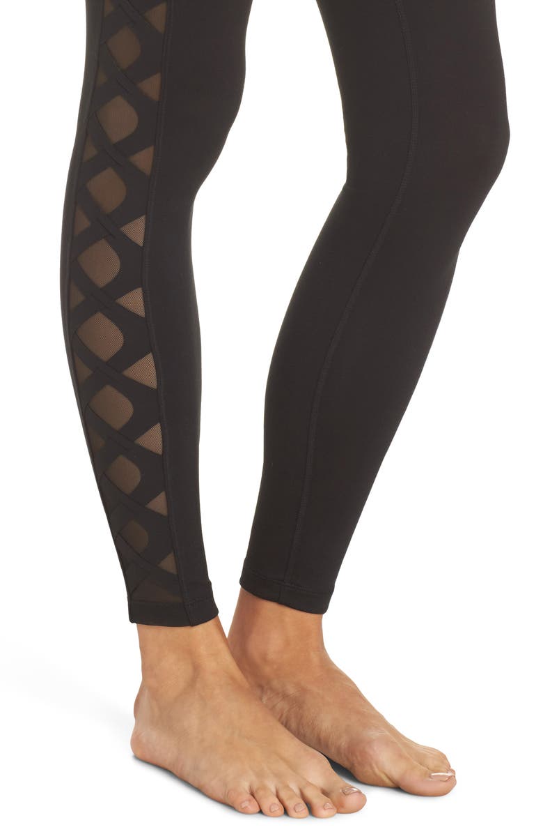 Zella Laser Cut High Waist Leggings, Alternate, color,