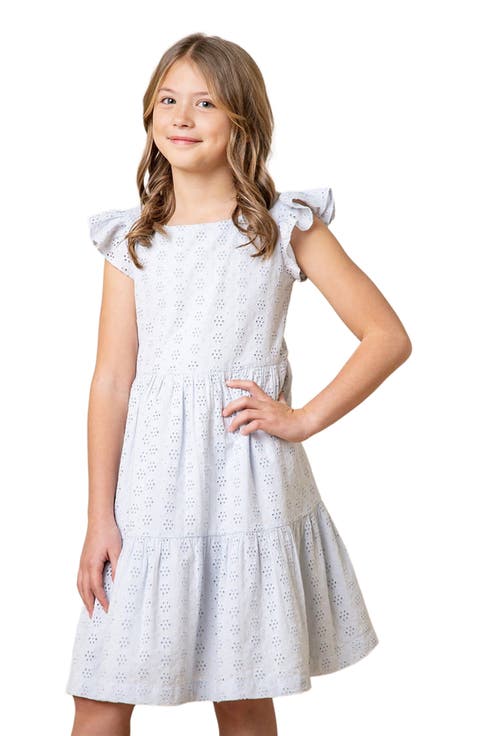 Girls' Organic Tiered Eyelet Dress, Toddler