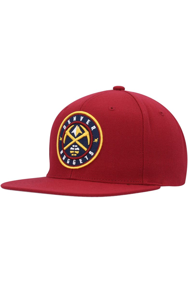 Men's Mitchell & Ness Red Denver Nuggets Side Core 2.0 Snapback Hat, Alternate, color, Red