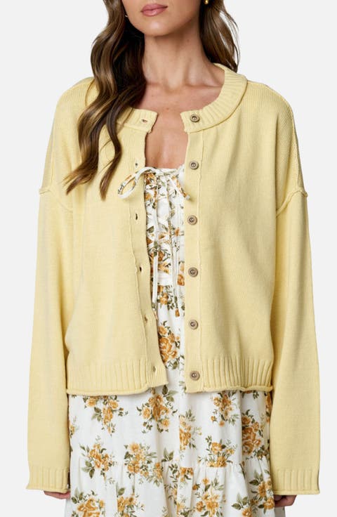Exposed Seam Relaxed Fit Cardigan