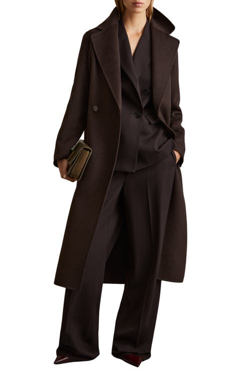 Lucia Tie Waist Wool Blend Coat