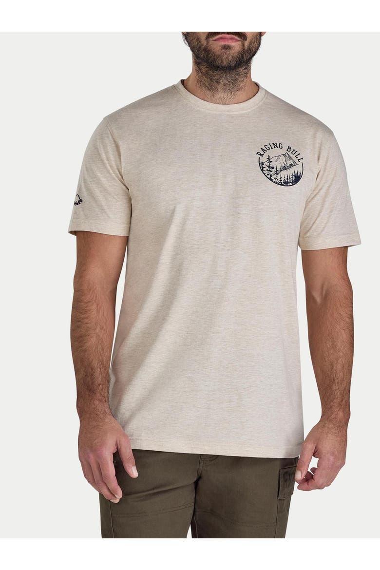 Mountains Printed T-Shirt, Alternate, color, Toast Marl