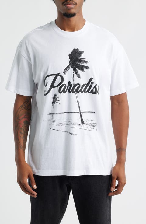 Paradise Palm Cotton Graphic T-Shirt