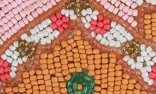 Tiramisu Set Of 4 Festive Gingerbread House Beaded Coasters In Multi