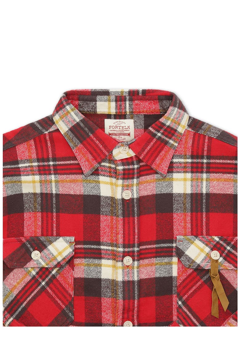 Mescal Flannel Overshirt, Alternate, color, RED