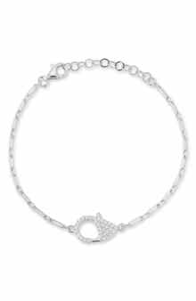 Pavé Cubic Zirconia Clasp Chain Bracelet