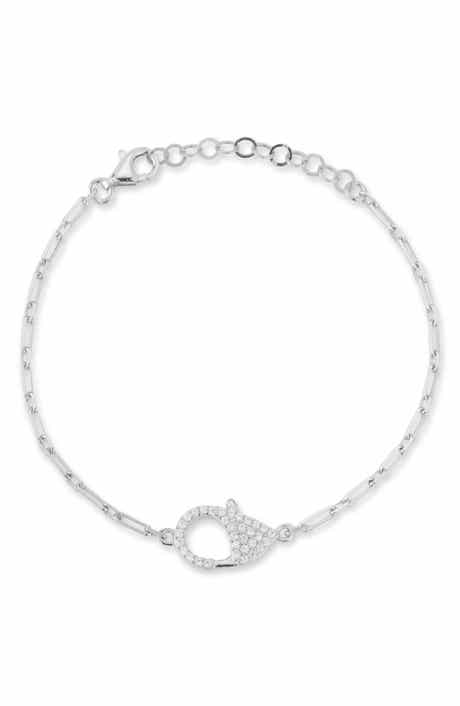 SPHERA MILANO Pavé Cubic Zirconia Clasp Chain Bracelet