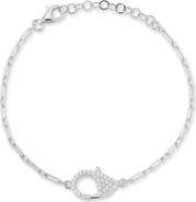 SPHERA MILANO Pavé Cubic Zirconia Clasp Chain Bracelet