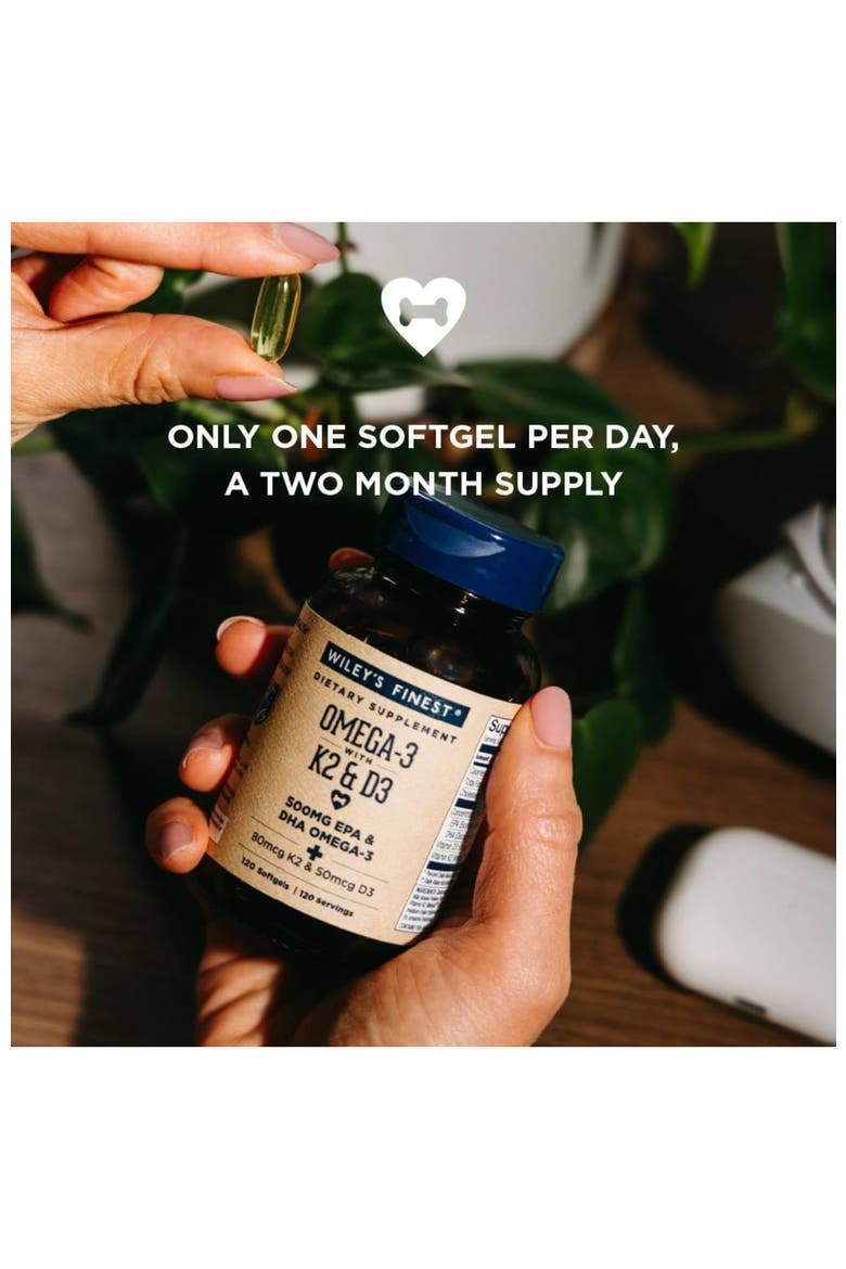 Vitamin K2 & D3 Omega-3 Softgels for Bone and Heart Health Support 120 sofgels(120 servings), Alternate, color, None