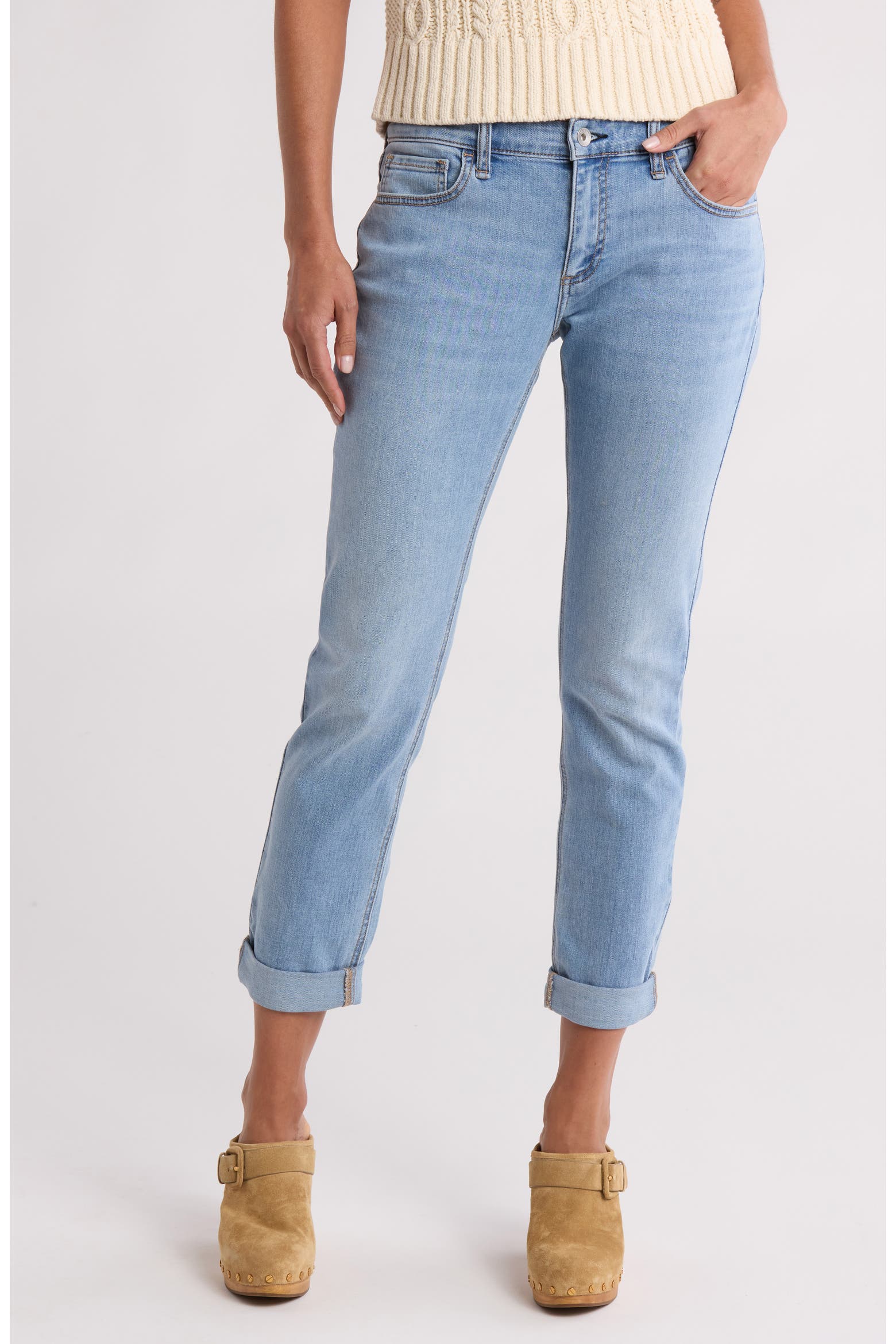 rag & bone Dylan Low Rise Slim Boyfriend Cuffed Jeans (Women ...