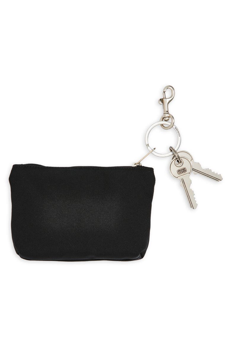 Keyring Zip Pouch, Alternate, color, BLACK