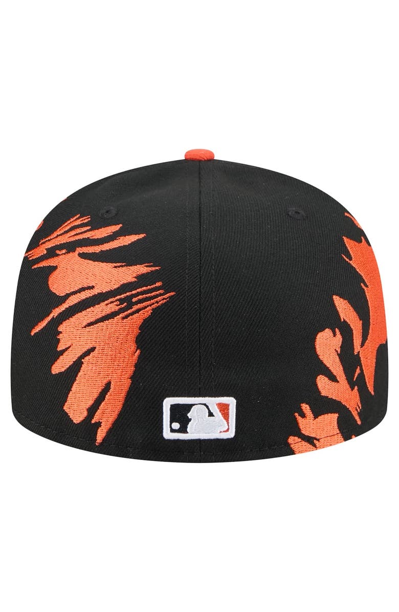 New Era Men's New Era Black/Orange Baltimore Orioles Retro Pattern 59FIFTY Fitted Hat, Alternate, color, Black