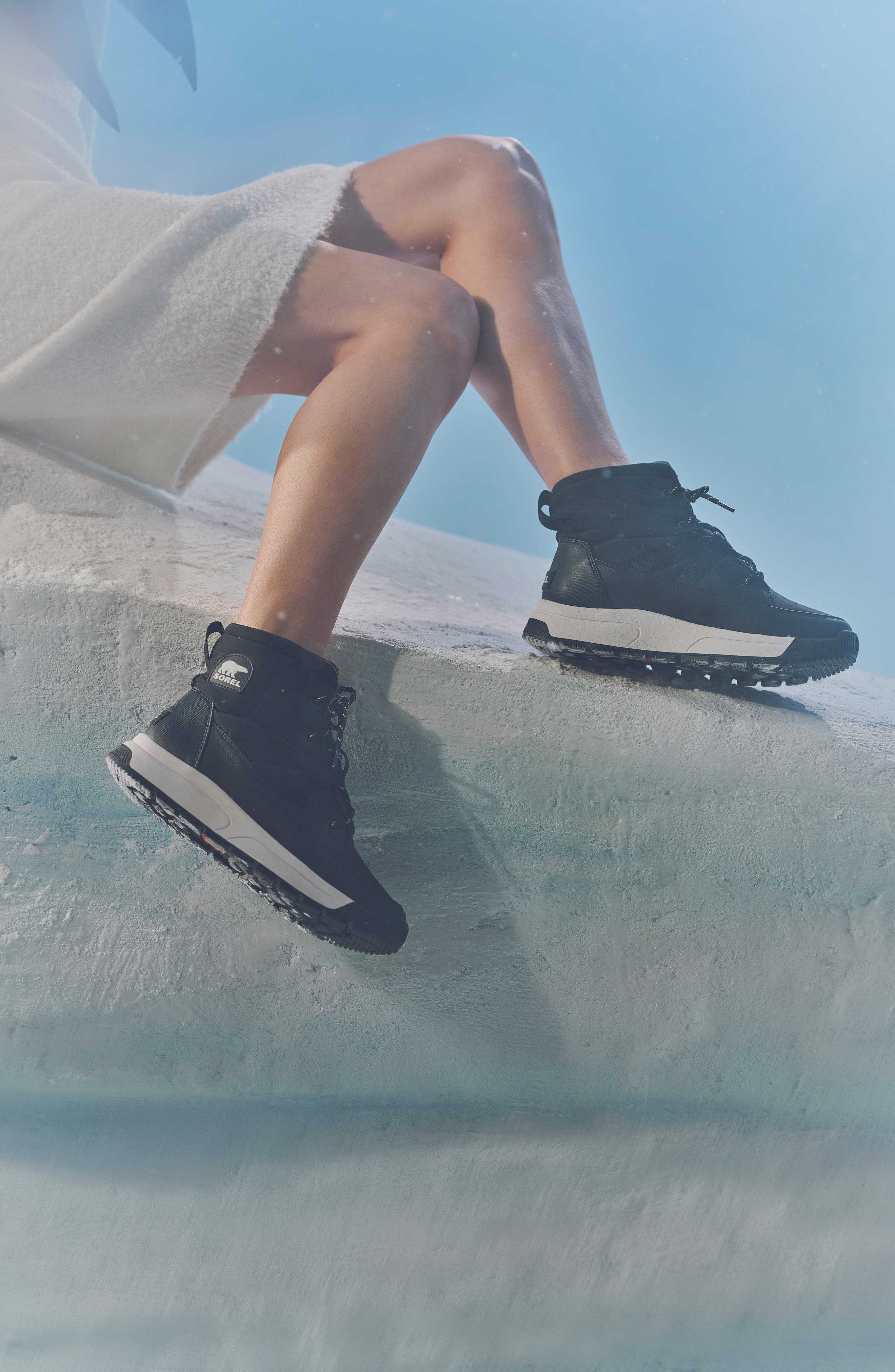 SOREL Whitney III Waterproof Mid Boot, Alternate, color, Black/ Sea Salt