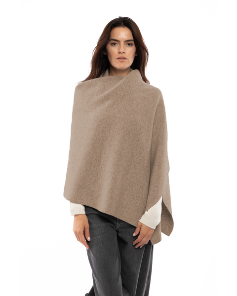Double-Knit Pure Cashmere Cape Wrap