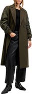 AllSaints Paulah Mixed Media Wool Blend Coat