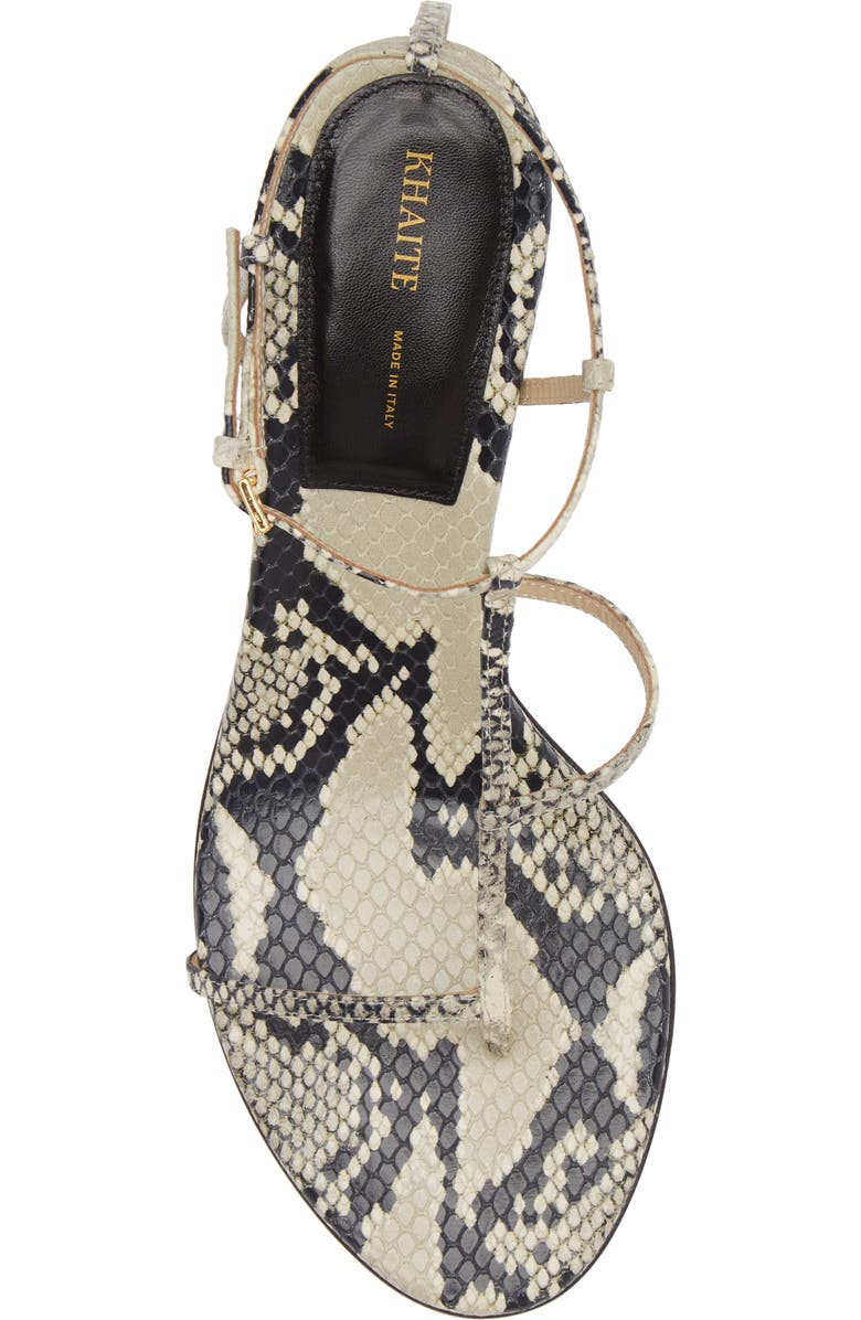 Khaite Jones Asymmetric T-Strap Sandal, Alternate, color,