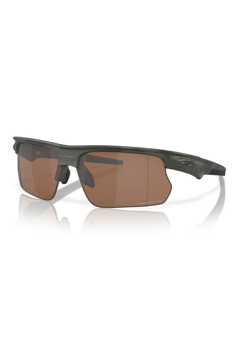 Bisphaera 68mm Prizm™ Gradient Oversize Polarized Rectangular Sunglasses, Alternate, color, OLIVE