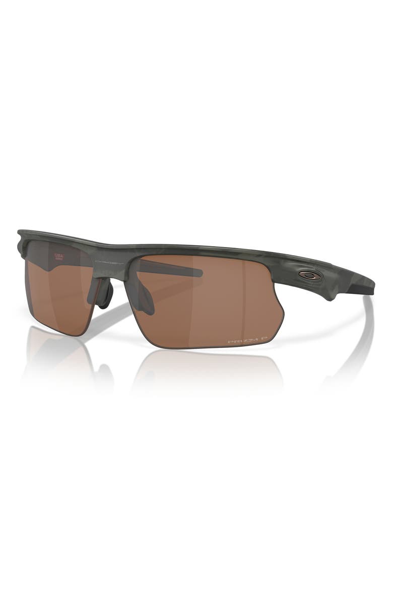 Oakley Bisphaera 68mm Prizm<sup>™</sup> Gradient Oversize Polarized Rectangular Sunglasses, Alternate, color, Olive