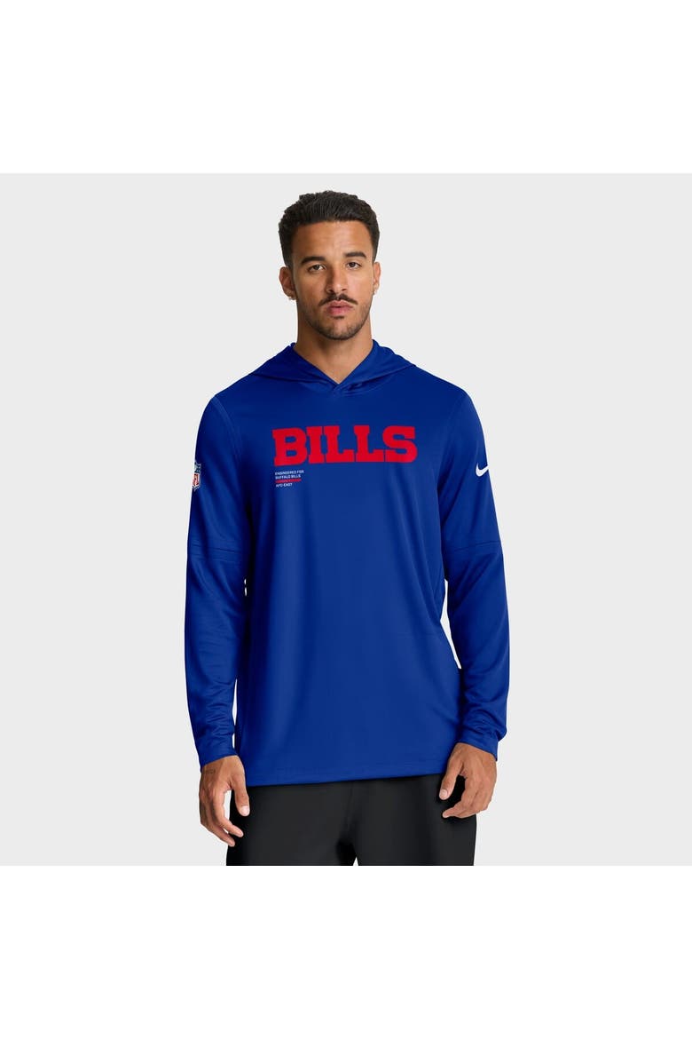 Men's Nike Royal Buffalo Bills Big & Tall Sideline Performance Long Sleeve Hoodie T-Shirt, Main, color, Royal