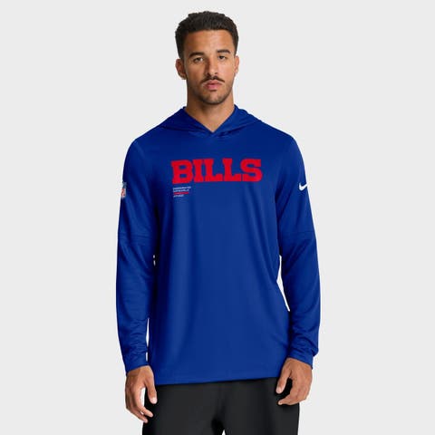 Men's Nike Royal Buffalo Bills Big & Tall Sideline Performance Long Sleeve Hoodie T-Shirt