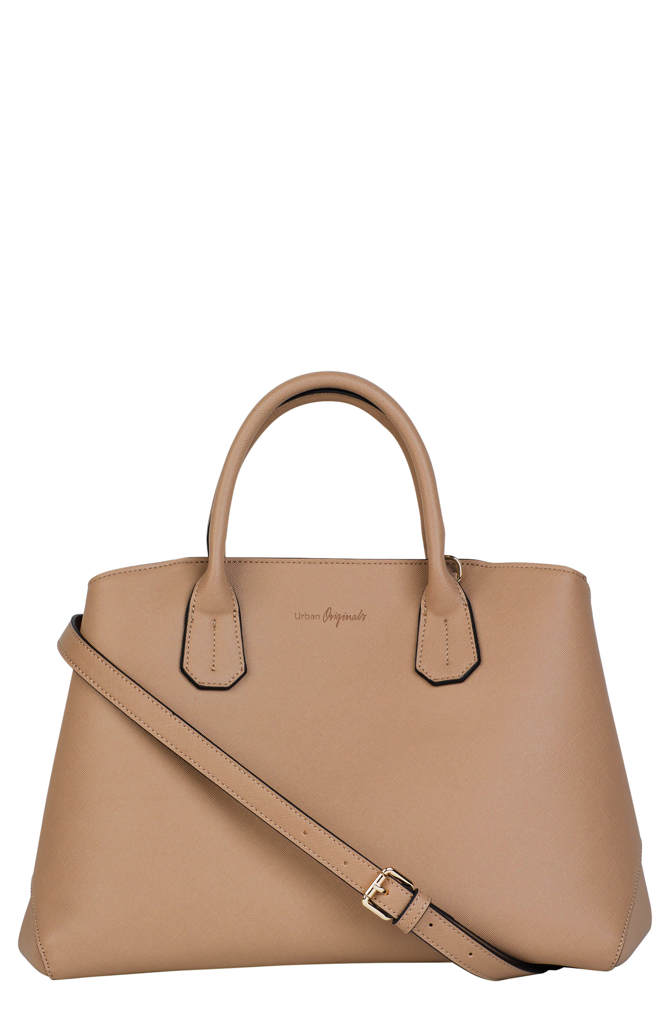 Be Kind Vegan Leather Tote, Main, color, TAUPE