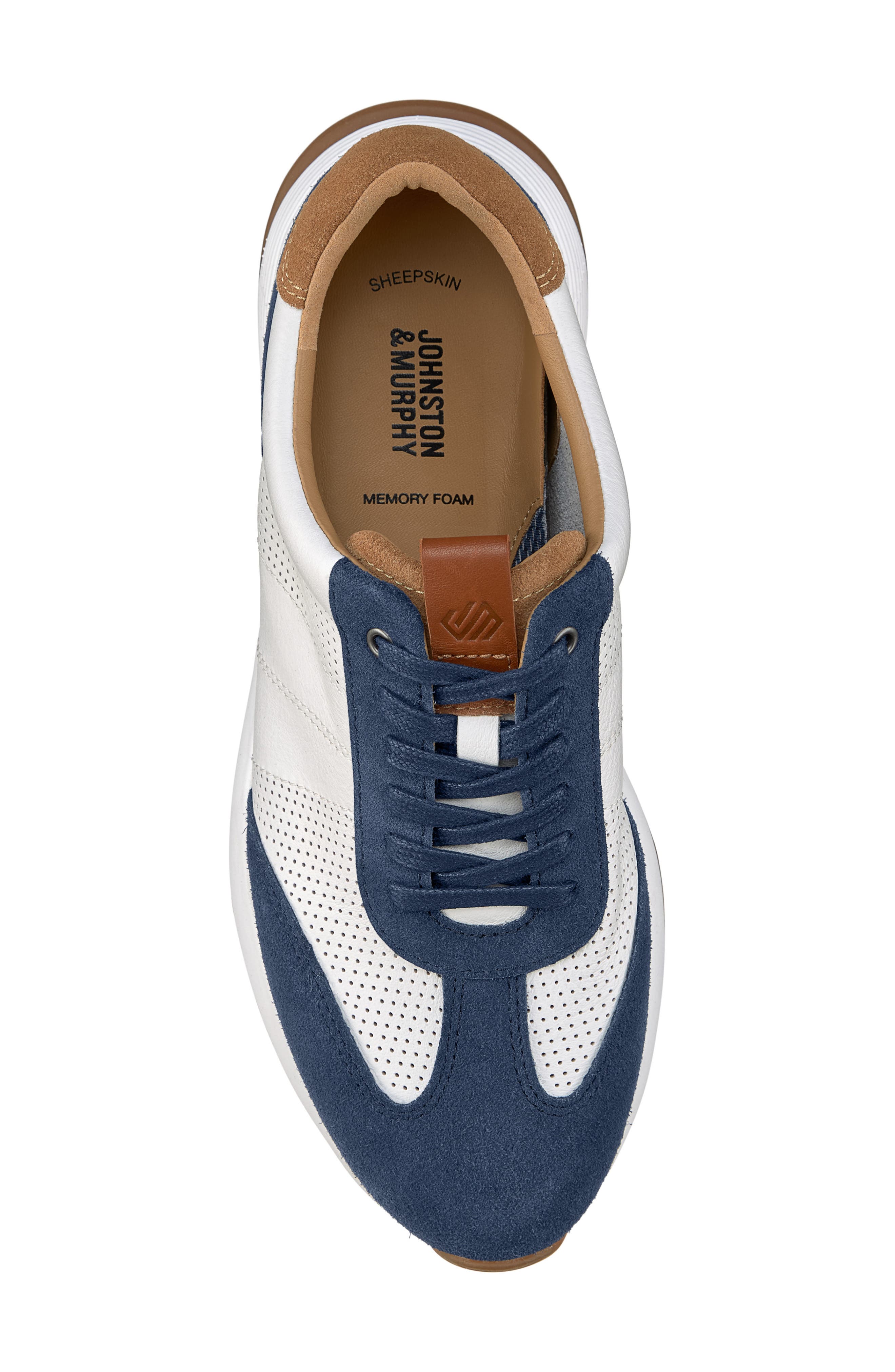 Kinnon T-Toe Sneaker, Alternate, color, NAVY SUEDE/ WHITE FULL GRAIN