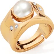 RETRO CHIC Dawn Light Pearl Wide Ring