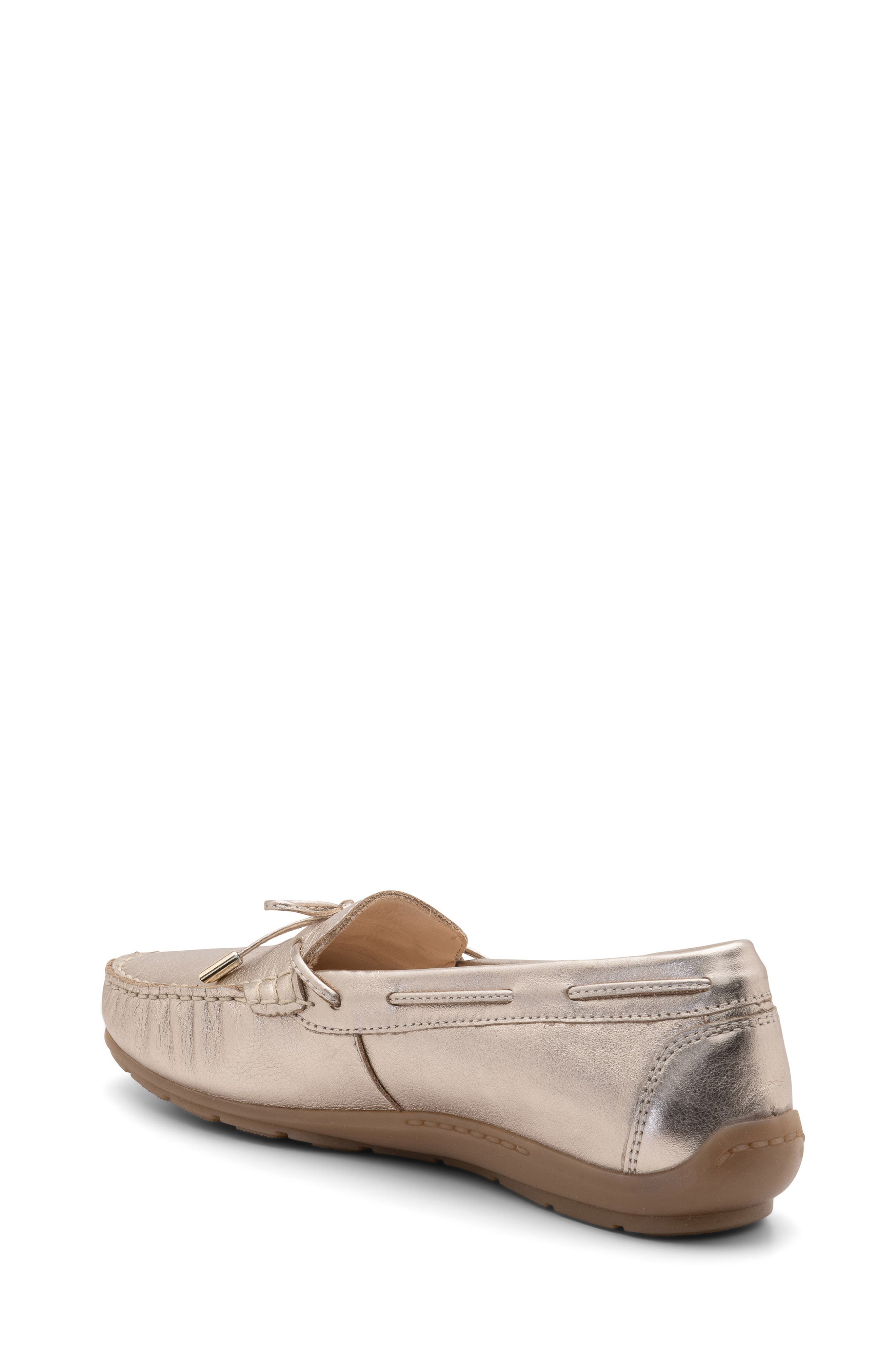 Amarillo Leather Driving Shoe, Alternate, color, PLATINUM METALLIC LEATHER