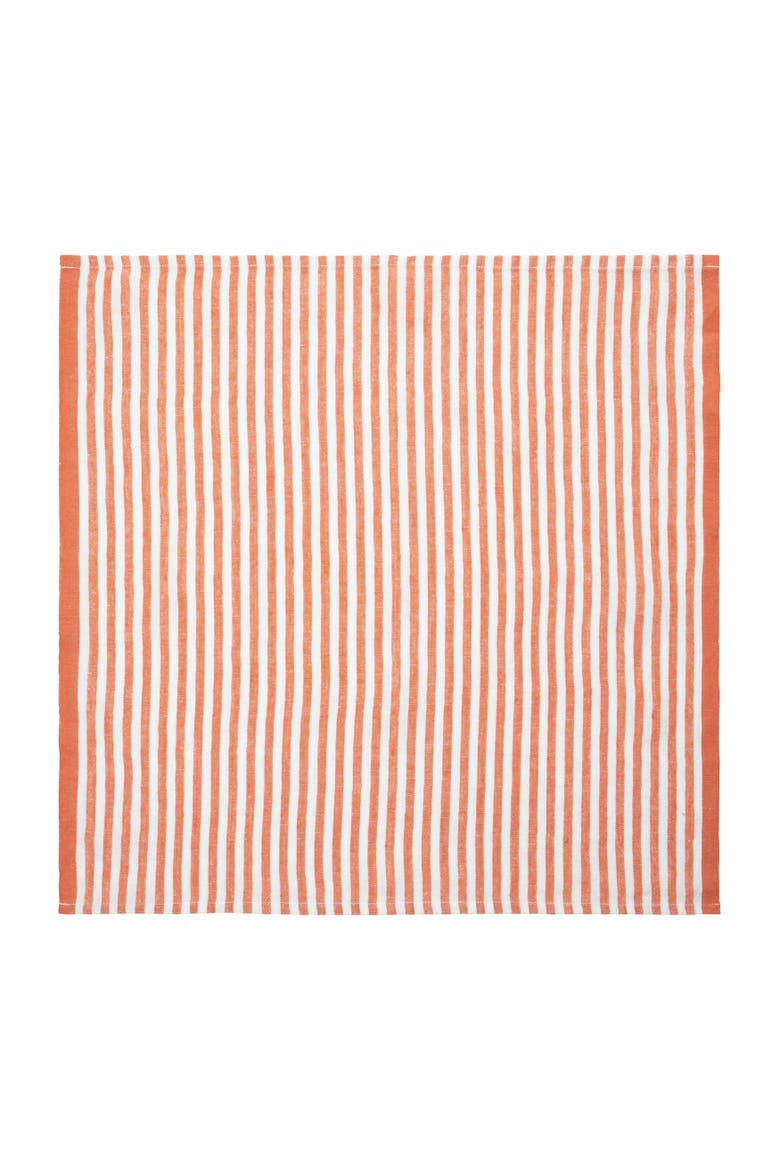 Ticking Stripe Napkins - Set of 4, Alternate, color, Clementine 20" x 20"