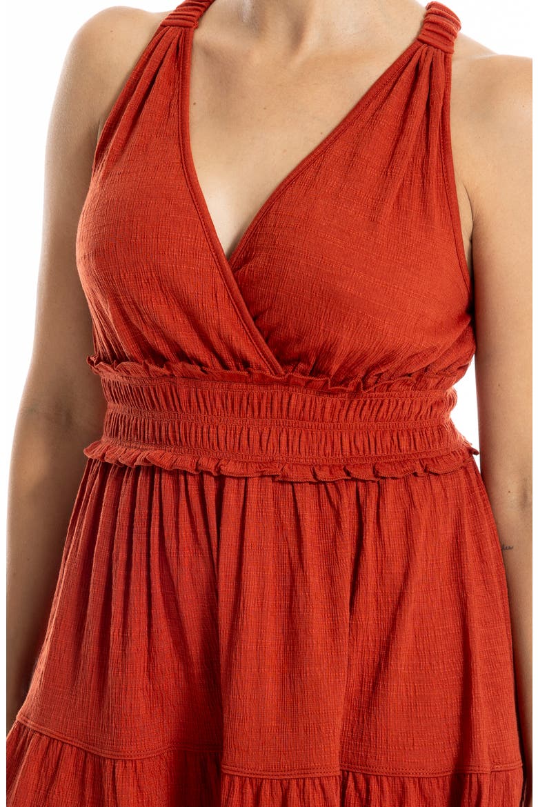 Empire Waist Tiered Minidress, Alternate, color, TERRACTA-TERRA COTTA
