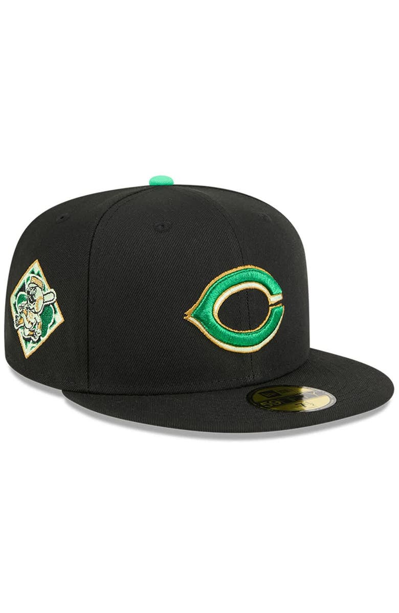 New Era Men's New Era Black Cincinnati Reds 2026 St. Patrick's Day 59FIFTY Fitted Hat, Main, color, Black